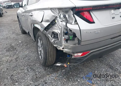 2024 Hyundai Tucson Hybrid Blue из США, поврежденный, VIN KM8JBCD16RU215614